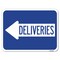 Signmission Deliveries With Left Arrow Heavy-Gauge Aluminum Rust Proof Parking Sign, 18" x 24", A-1824-24363 A-1824-24363 - alternate 1